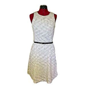 A. Byer Women's 11 Gray Fit & Flare Dress Sleeveless Belted with Pockets Junior